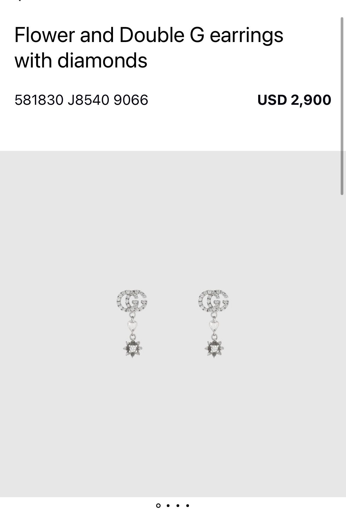 Gucci Ladies Flower And Double G Earrings With 18K Diamonds