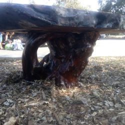 Black Mahogany Live Edge Wood Coffee Table 