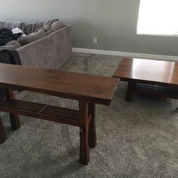 Matching Dark Wood Coffee Table & Console/Buffett Table