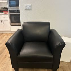 Single Cushion Leather Couch