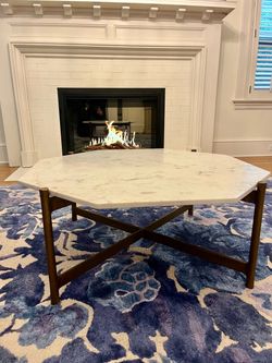 Octagonal Marble Top Coffee Table