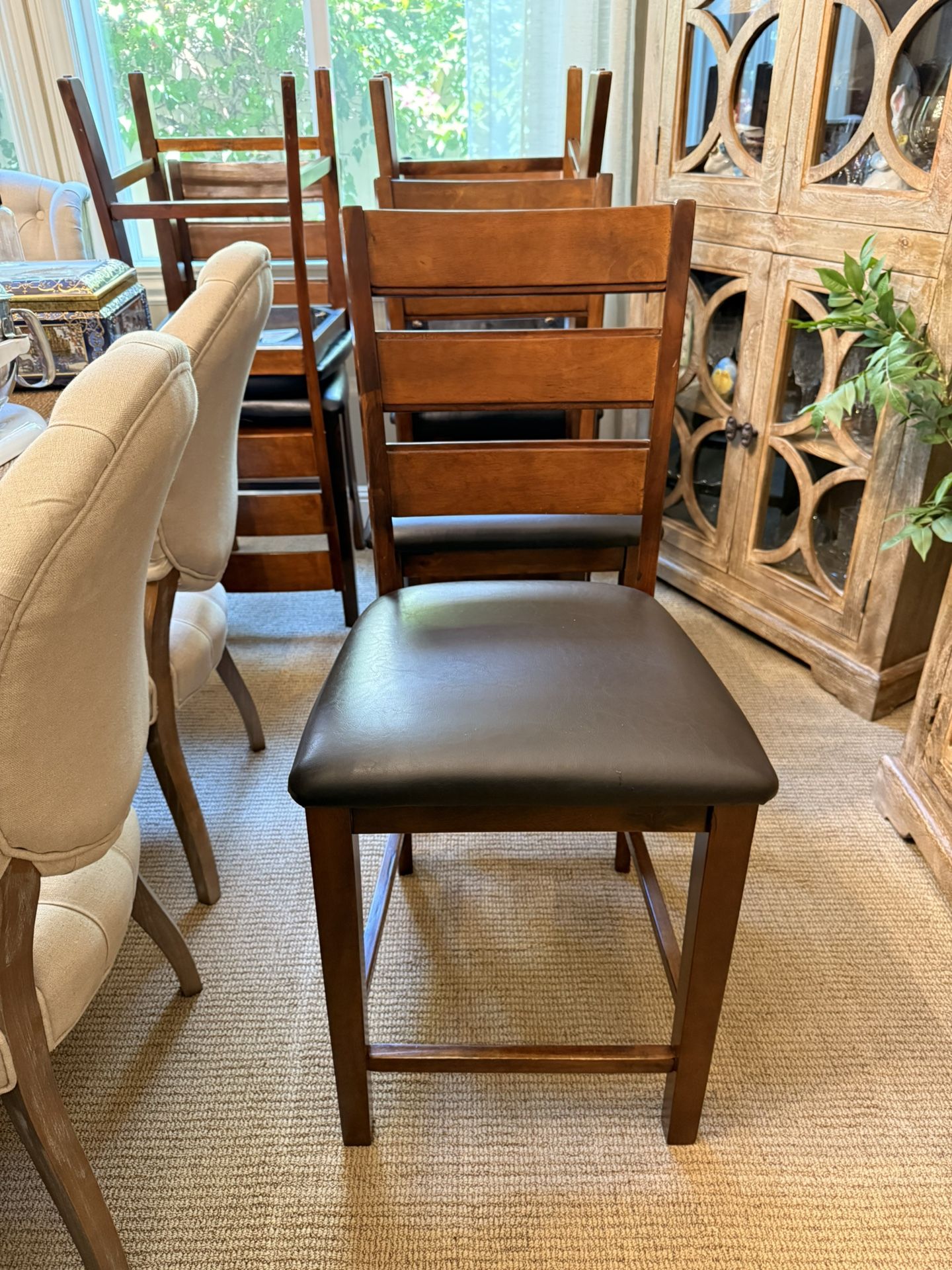 6 Counter Height Bar Stools.