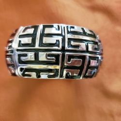 Gold Tone Black Enameled Hinge Bangle