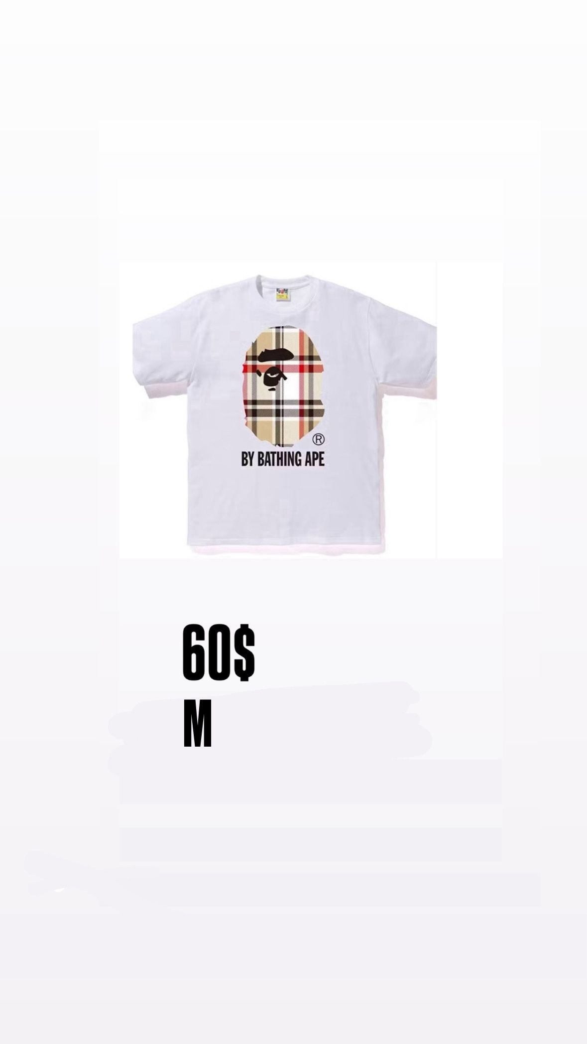 BAPE A Bathing Ape Check by Bathing Tee