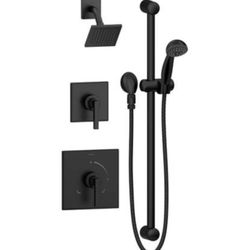 Symmons Matte Black Shower System With Hand Shower