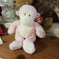 2006 Official Ty Pluffies Pink Monkey