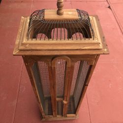 Tall Wooden Bird Cage