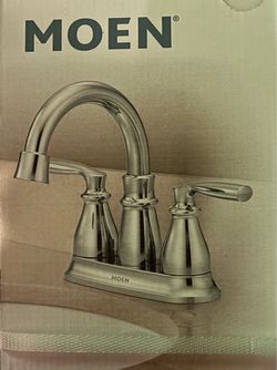 NEW in the box MOEN Hillard Bathroom Faucet, Chrome finish, Push-down drain included