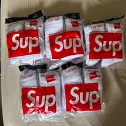 White Supreme x Hanes Socks