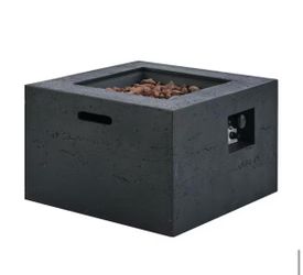 Missing Lava Rocks New Black 24 in. Outdoor Propane Gas Fire Pit Table, 40,000 BTU Fireplace