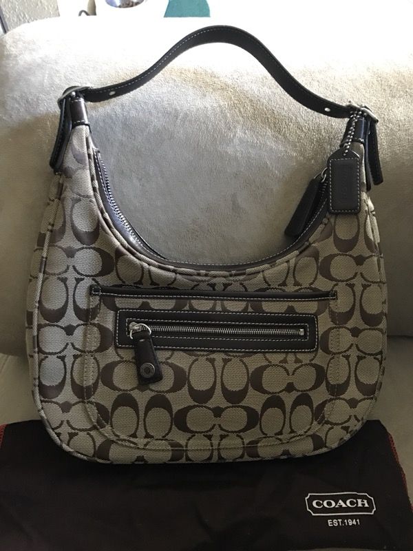 Coach authentic signature chocolate brown shoulder bag
