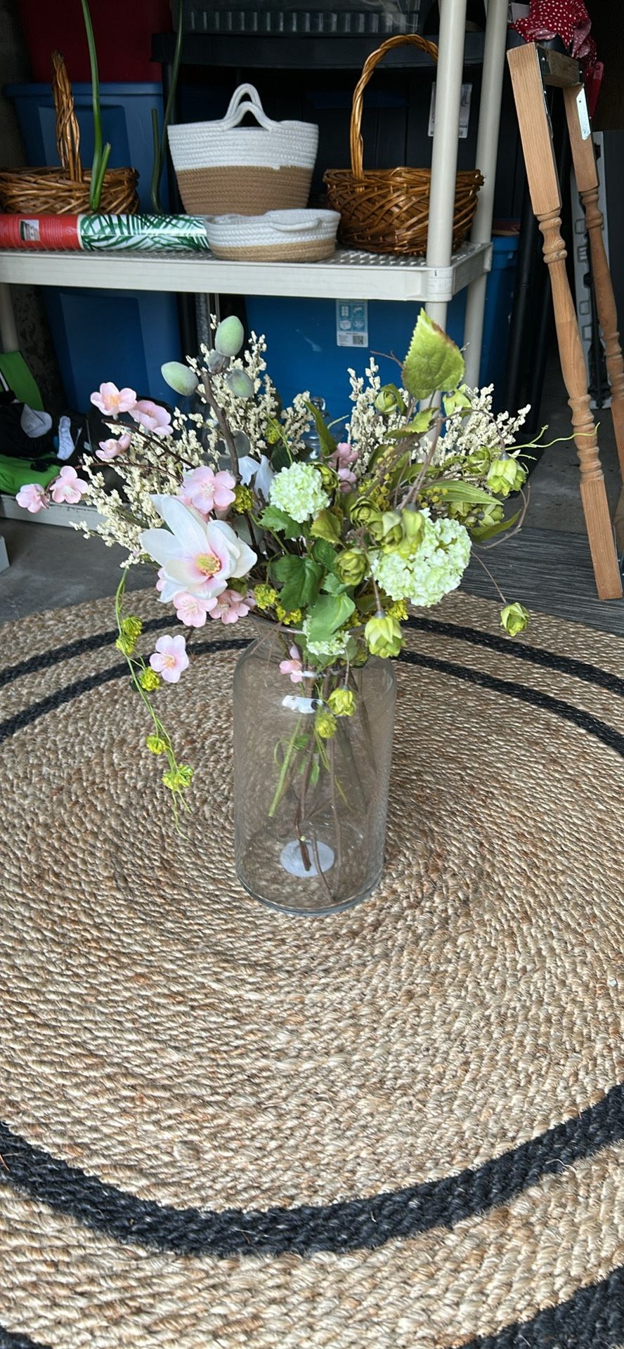 Tall Glass Vase With Flowers