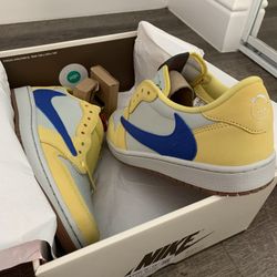 Travis Scott Jordan 1 Low Canary Men’s 9.5/Womens 11 OG All Authentic