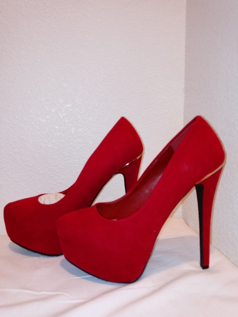 New Red Steletos Stripper Heels 7 1/2 