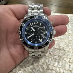 INVICTA PRO DIVER  CHRONO MEN'S STAINLESS STEEL WATER RESISTANT 200M Black Dial 