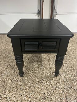 Black wooden accent table desk