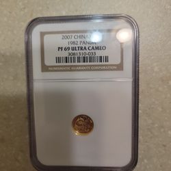 2007 Panda 1/25 Oz 999 Proof Gold Coin 