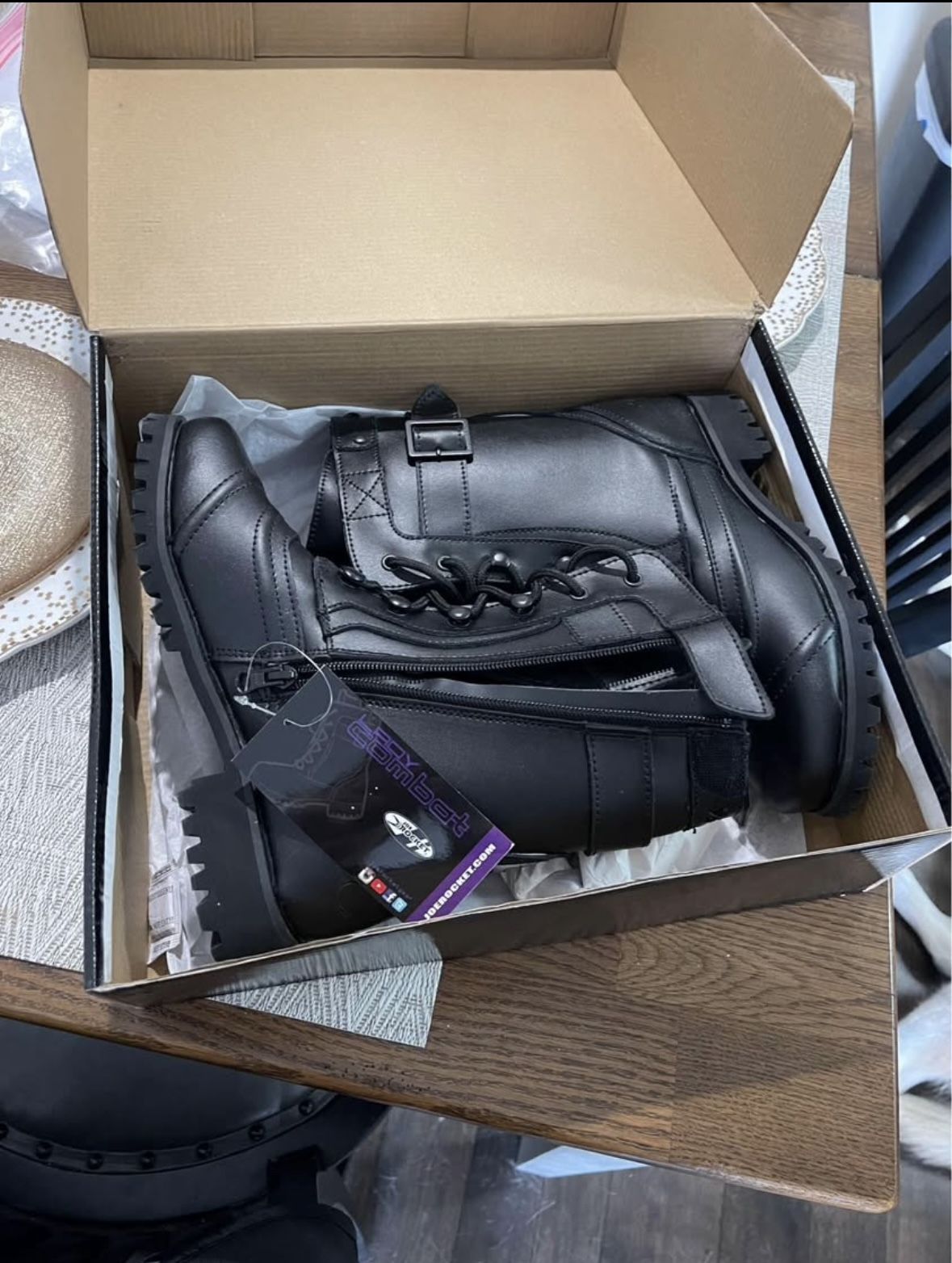 Joe Rocket Lady Combat Boots Size 8