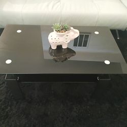 Coffee Table Black Glass 