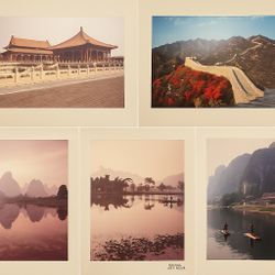 Vtg 1981 Lee R. Keller China Photo Set  20”x16” Mats Beijing Great Wall Guilin