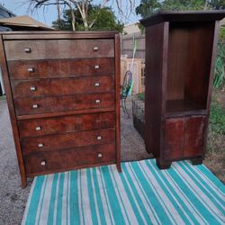 Entertainment Cabinet With A Seven Drawer Dresser Chest Wardrobe Both Pieces For 100 Can Deliver