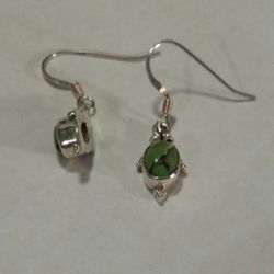 Mojave Green Turquoise Earrings in Sterling Silver