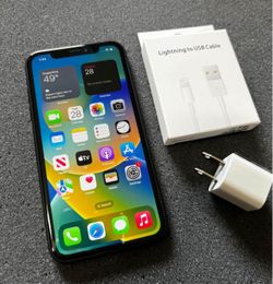 Unlocked Apple iPhone XR 64GB Black AT&T T-Mobile Metro PCs Cricket Verizon Straight Cell Phone