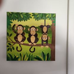 Three Monkeys Painting 