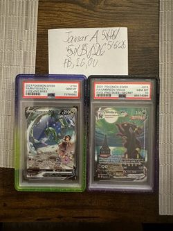 Umbreon vmax alt and Rayquaza v alt psa 10 OBO