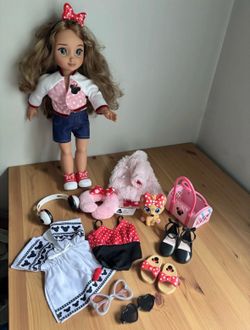 Disney ILY 4EVER Inspired by Minnie Mouse 18" Doll Travel Fashion Puppy Bundle