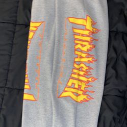  Thrasher Flame gray jogger sweatpants