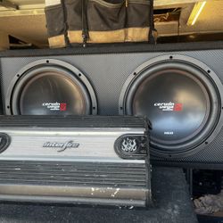 12’ Cerwin Vega Subwoofers & Interfire Amp