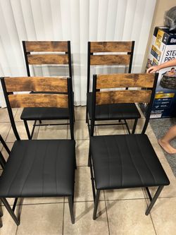 Set of 4 Industrial Dining Chairs
