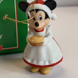 Disney Porcelain Treasures Minnie Mouse Ornament #26306-101 w/ Box 