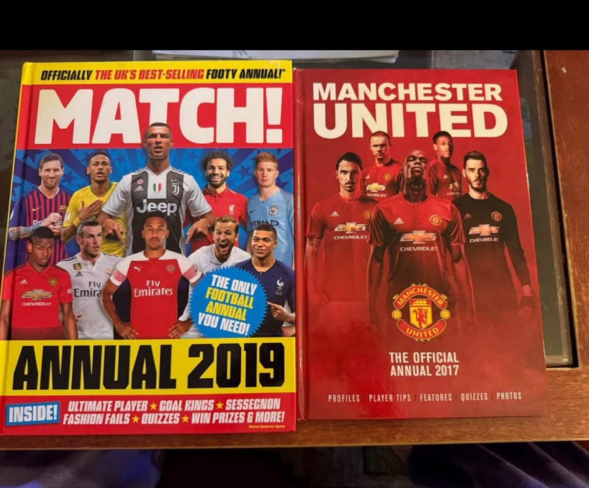 Manchester United 3 hardcover books: History of Football, Annual 2017 & 2019 (Europe's Goal Kings)