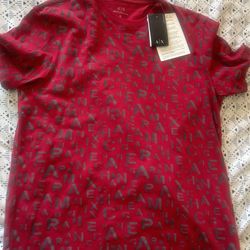 Red Armani Exchange T Shirt