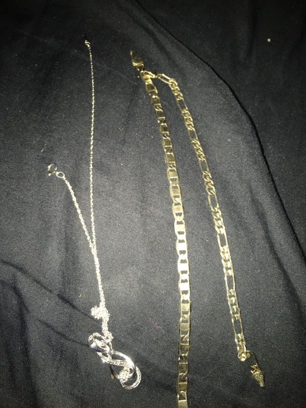 2 10k gold bracelets light weighted and a 925 diamond link chain offer up