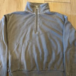 Light Green Crop Top Zip Up - Size XSmall 