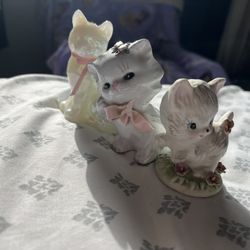 Ceramic/Glass Kitty Figurines