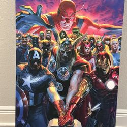 Marval Comics Avengers Canvas (36" X 24")