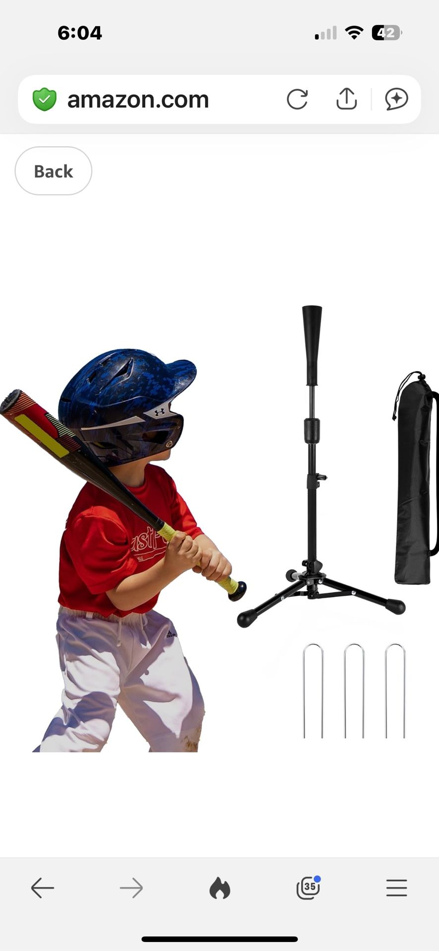 23.5 to 39.76 Inches Baseball Tee for Kids, Batting Tees for Baseball with Carry Bag, Portable Stable Tanner Tee, Baseball Training Equipment Aged 5-1