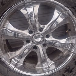 20 In Chrome Rims With Good Tires  Chevy 6 Lug 