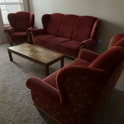 Sofa Set with Armchairs and Coffee Table