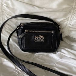 Beautiful black leather coach purse