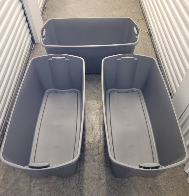 Sterilite 50 Gallon Tote With Snap-On Lid/Storage Bins/Containers 