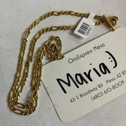 24k YG Figaro Chain #108493-1 MGC 