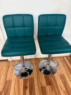 Set of 2 Teal Bar Stools