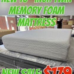 NEW 10” INCH TWIN MEMORY FOAM MATTRESS 