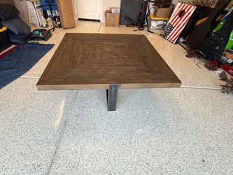 Square Wood Coffee Table with Metal Legs