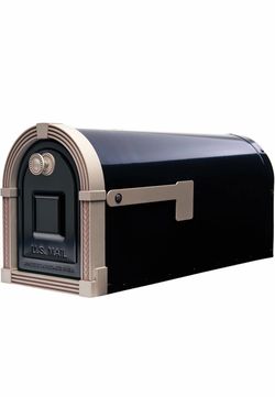 Brunswick Large Steel Post-Mount Mailbox – Black & Brushed Nickel